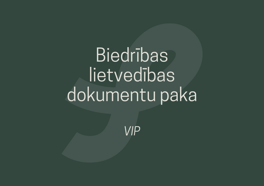 Biedrības lietvedības dokumentu paka - VIP